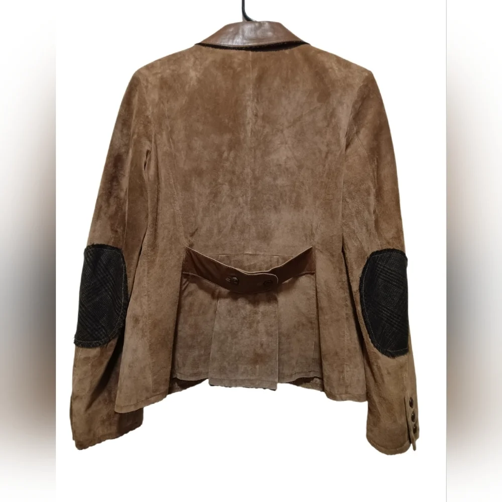 June Vintage Women's Brown Suede Leather Women's Blazer